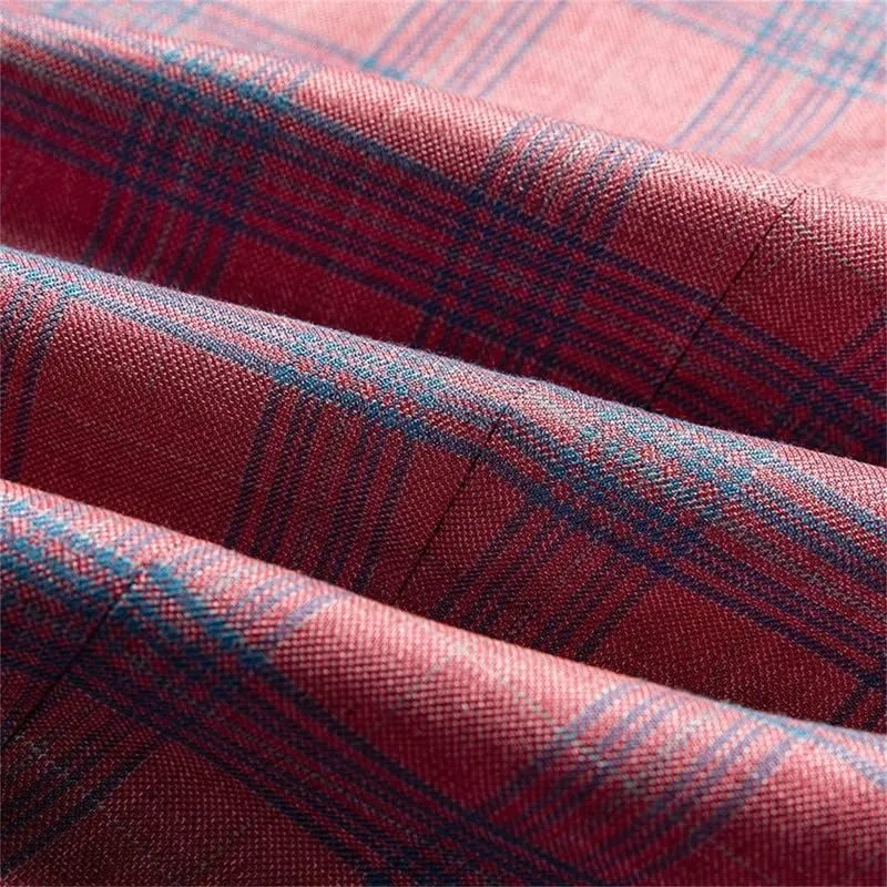 Mens Plaid Blazers Casual Sport Coat 1 Button Suit Jacket Slim Fit Notched Lapel Lightweight Jackets for Daily