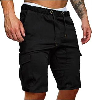 Men's Plus Size Cargo Shorts with Multi-Pockets Relaxed Fit Cotton Hiking Shorts Summer Beach Sports Shorts Pants