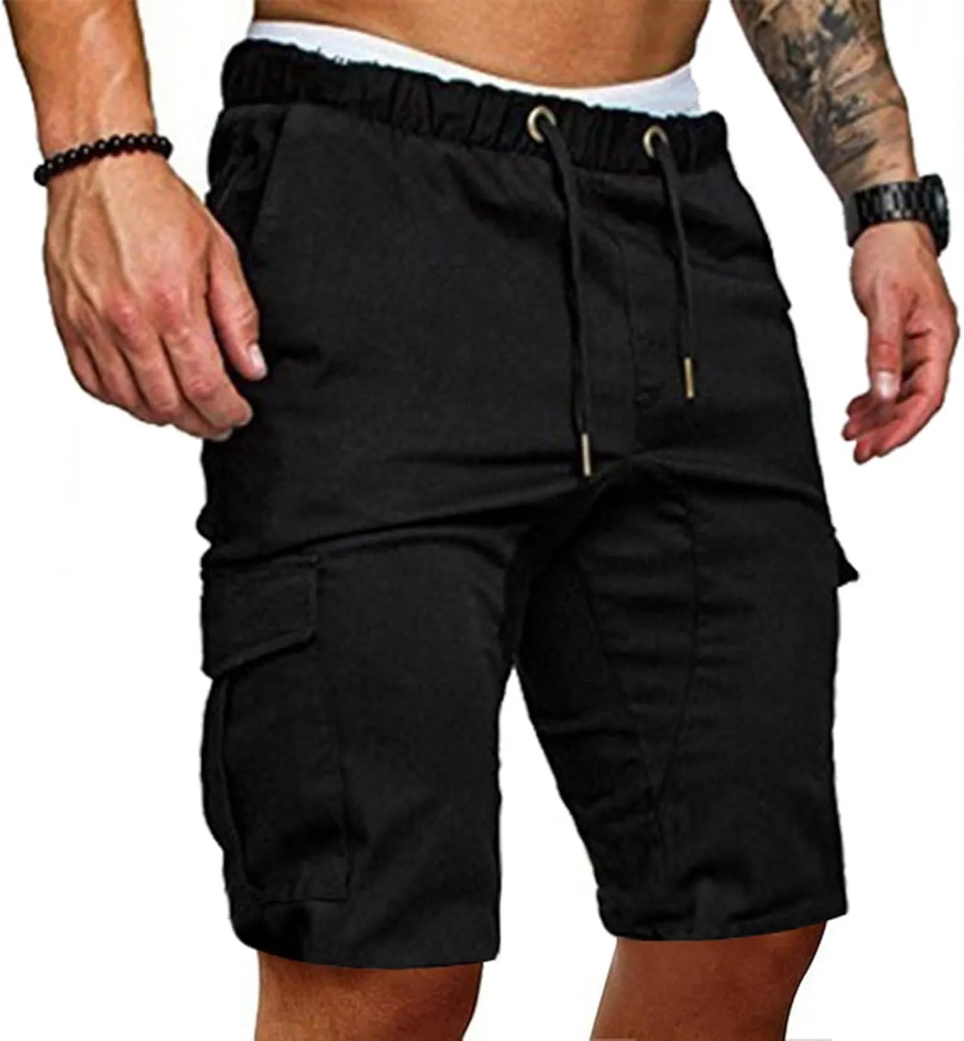 Men's Plus Size Cargo Shorts with Multi-Pockets Relaxed Fit Cotton Hiking Shorts Summer Beach Sports Shorts Pants