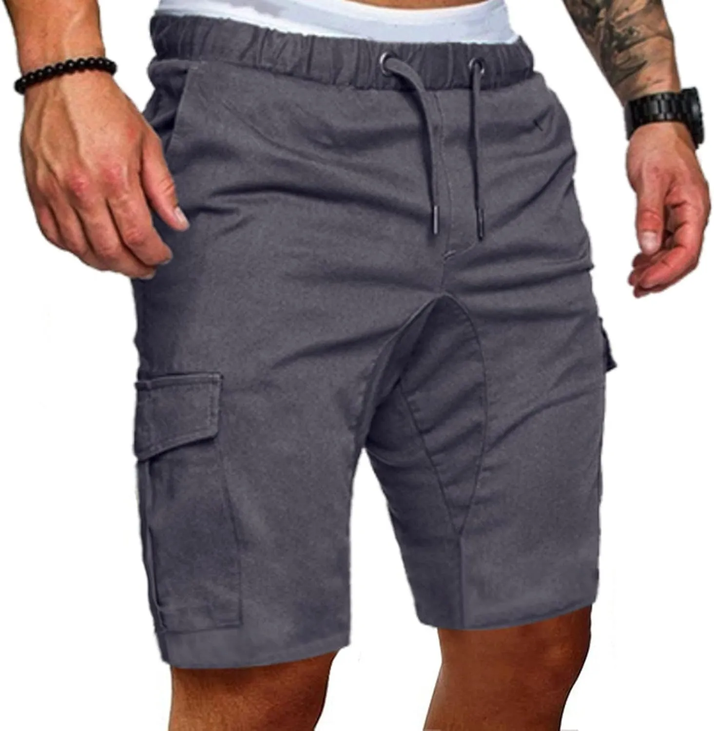 Men's Plus Size Cargo Shorts with Multi-Pockets Relaxed Fit Cotton Hiking Shorts Summer Beach Sports Shorts Pants
