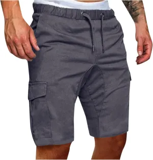 Men's Plus Size Cargo Shorts with Multi-Pockets Relaxed Fit Cotton Hiking Shorts Summer Beach Sports Shorts Pants