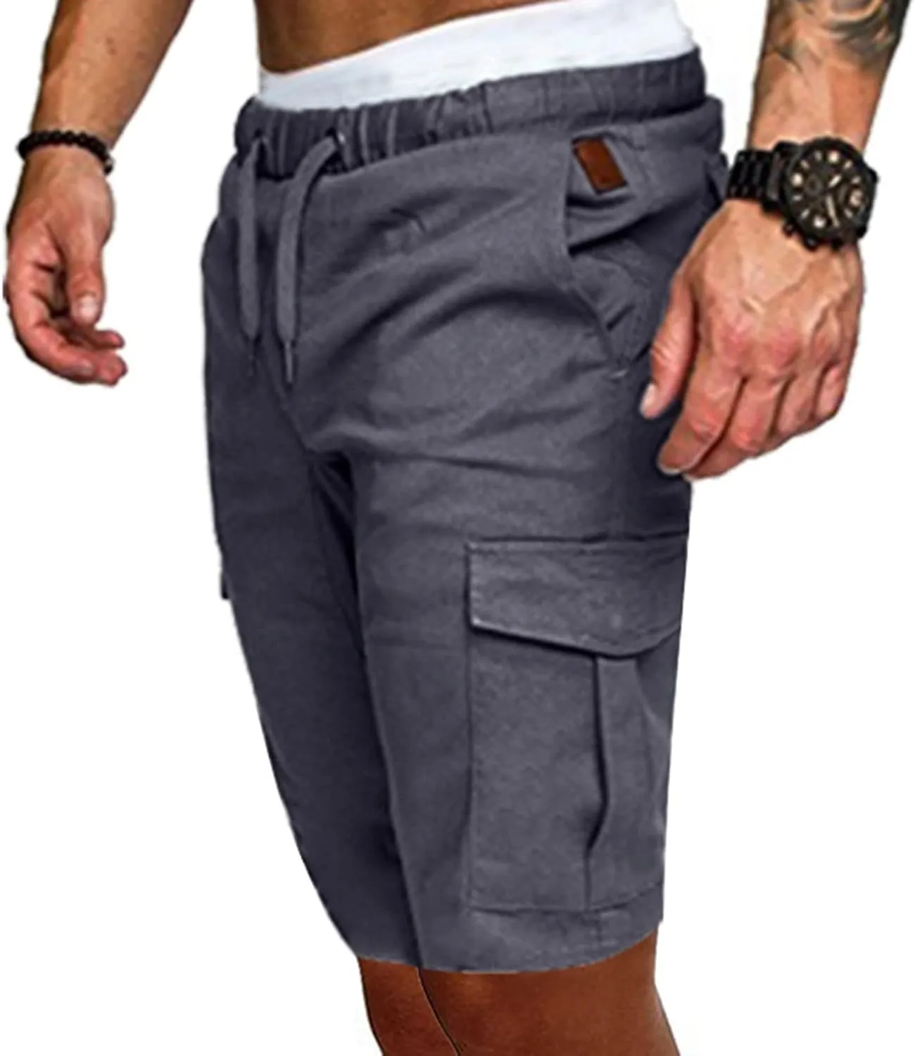 Men's Plus Size Cargo Shorts with Multi-Pockets Relaxed Fit Cotton Hiking Shorts Summer Beach Sports Shorts Pants