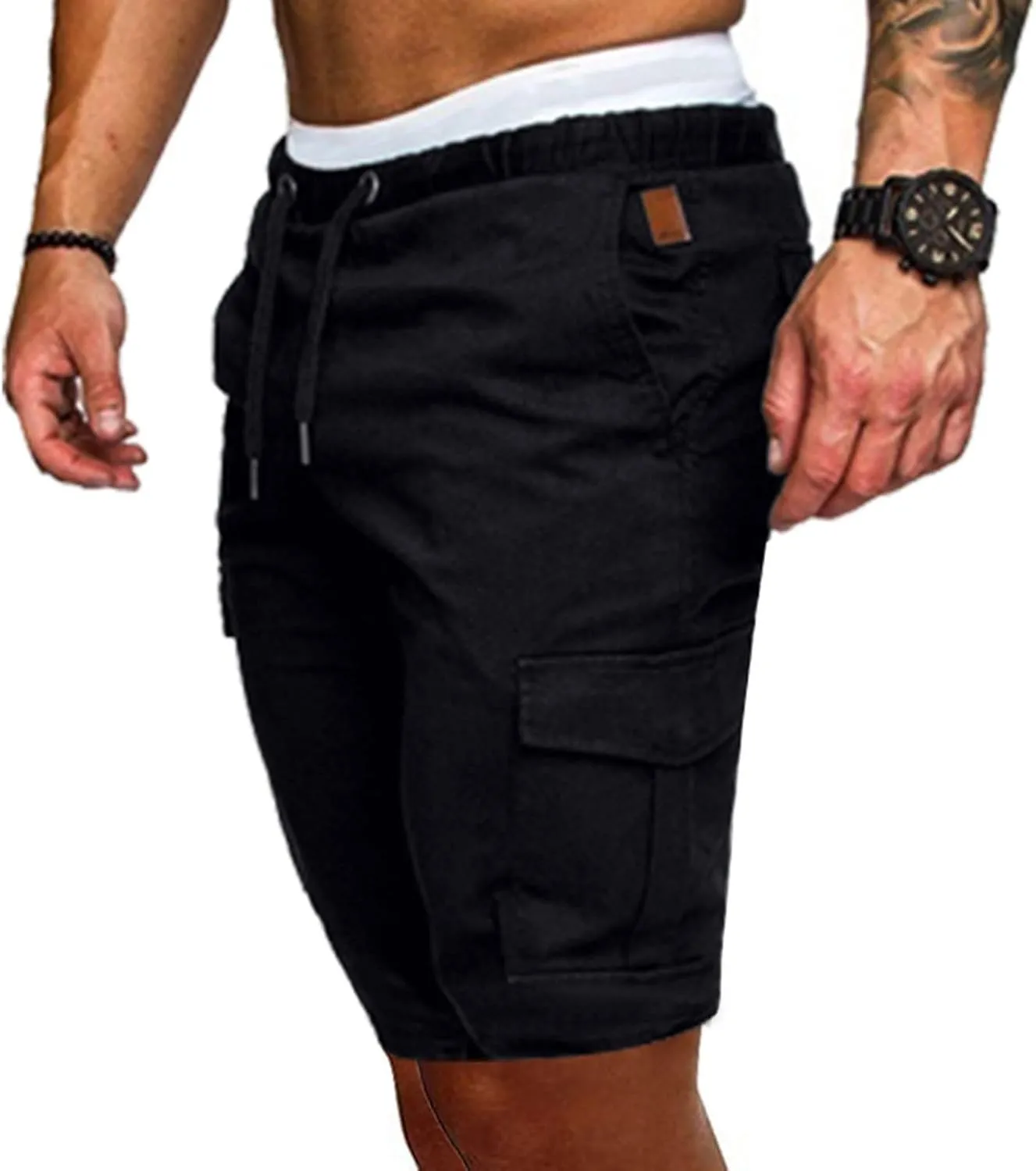 Men's Plus Size Cargo Shorts with Multi-Pockets Relaxed Fit Cotton Hiking Shorts Summer Beach Sports Shorts Pants