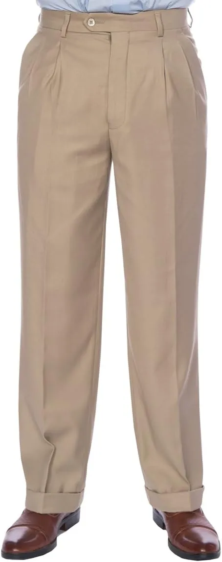 Men's Premium Regular Fit Pleated Dress Pants - Many Colors