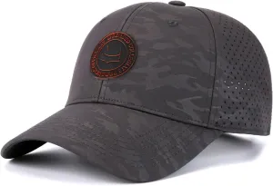 Men's Quick Dry Baseball Cap Original Camouflage Laser Perforated Breathable Golf Ball Caps Curved Brim Structured Hats