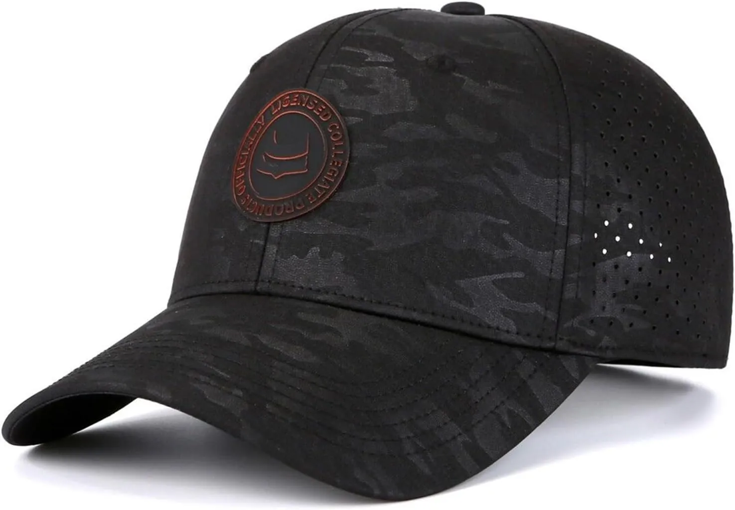 Men's Quick Dry Baseball Cap Original Camouflage Laser Perforated Breathable Golf Ball Caps Curved Brim Structured Hats