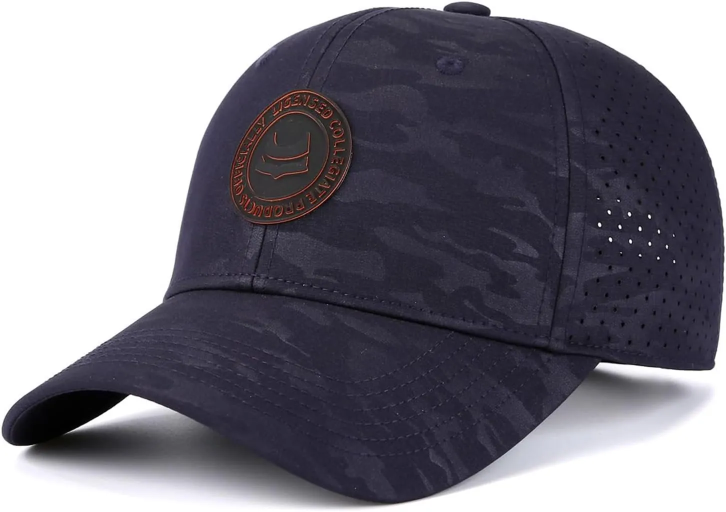 Men's Quick Dry Baseball Cap Original Camouflage Laser Perforated Breathable Golf Ball Caps Curved Brim Structured Hats
