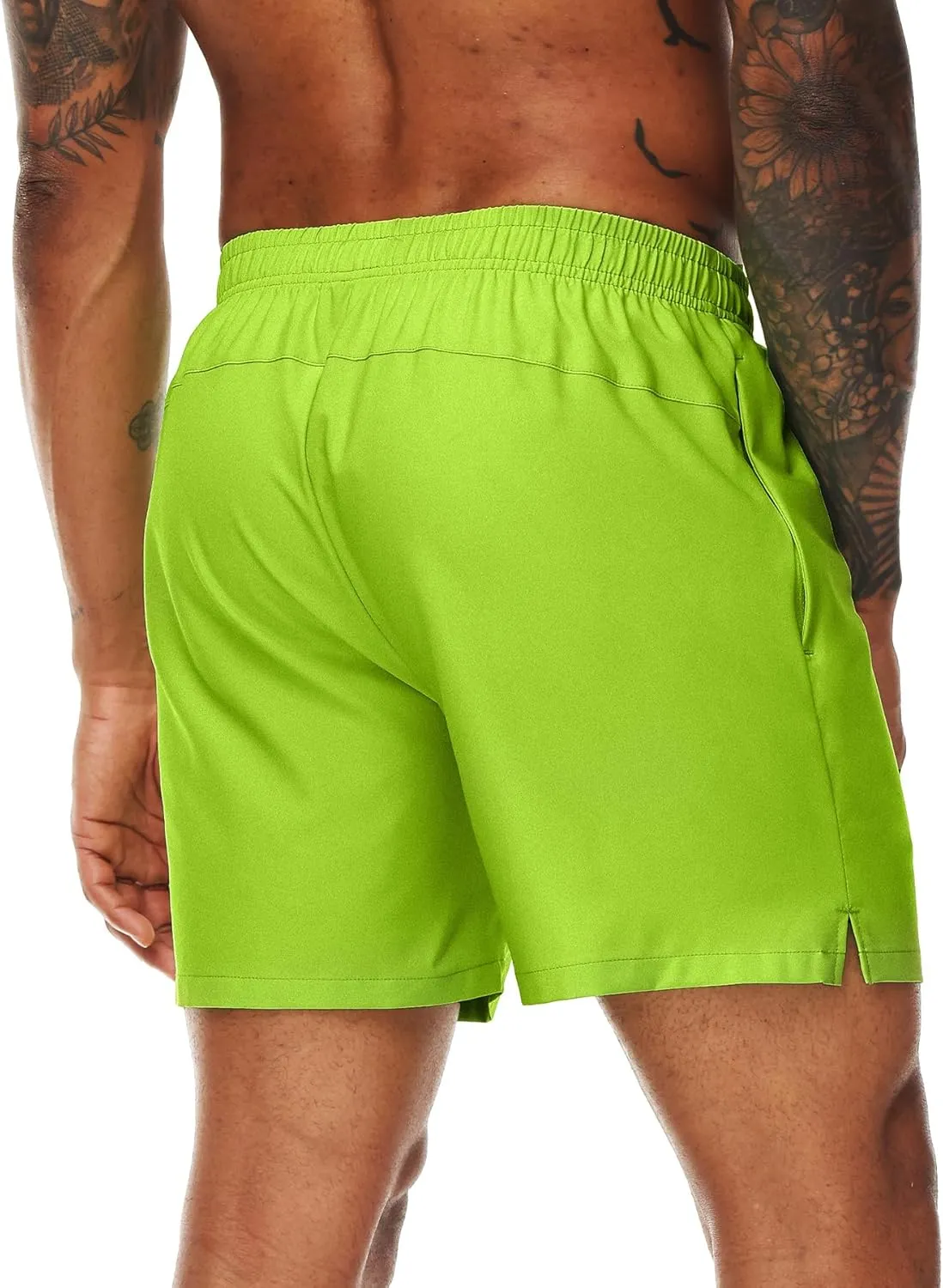 Men’s Running Athletic Shorts with Zipper Pockets 5 in Inseam Linerless Dry Fit Workout Gym Shorts