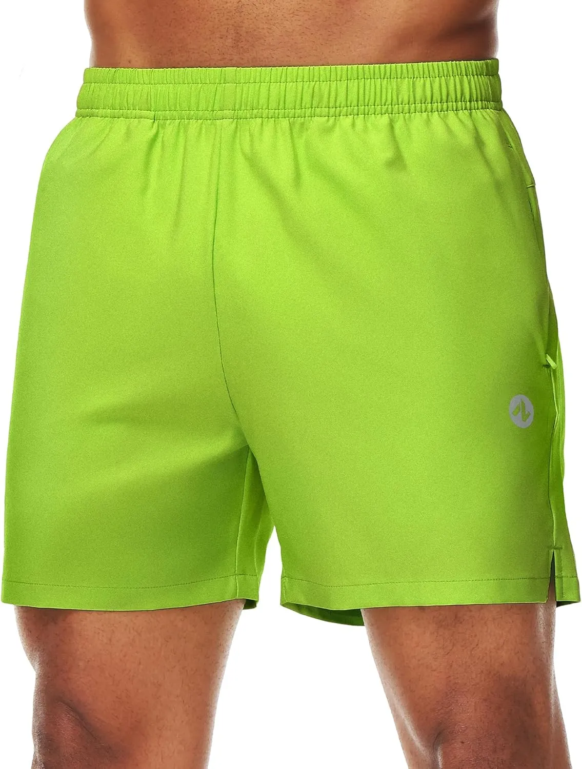 Men’s Running Athletic Shorts with Zipper Pockets 5 in Inseam Linerless Dry Fit Workout Gym Shorts