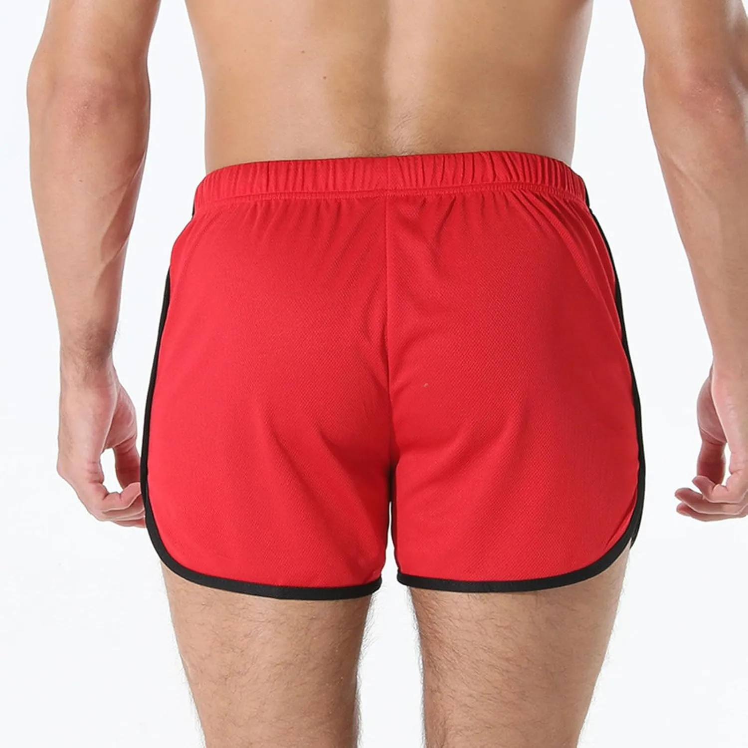 Men's Running Shorts Drawstring Bodybuilding Short Breathing Quick Dry Workout Training Pants with Zipper Pockets