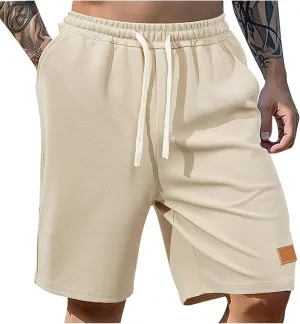 Mens Shorts Casual Drawstring Lounge Shorts Elastic Waist Big and Tall Summer Short Plus Size Athletic Gym Trousers