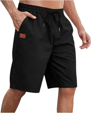 Mens Shorts Casual Drawstring Lounge Shorts Elastic Waist Big and Tall Summer Shorts Plus Size Athletic Running Shorts