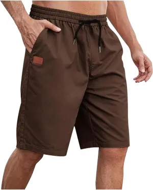 Mens Shorts Casual Drawstring Lounge Shorts Elastic Waist Big and Tall Summer Shorts Plus Size Athletic Running Shorts