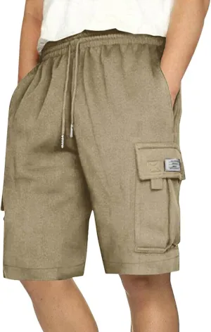 Men's Shorts Casual Relaxed Fit Elastic Waist Drawstring Workout Summer Solid Lightweight Basic Men's Shorts