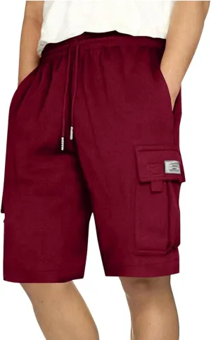 Men's Shorts Casual Relaxed Fit Elastic Waist Drawstring Workout Summer Solid Lightweight Basic Men's Shorts
