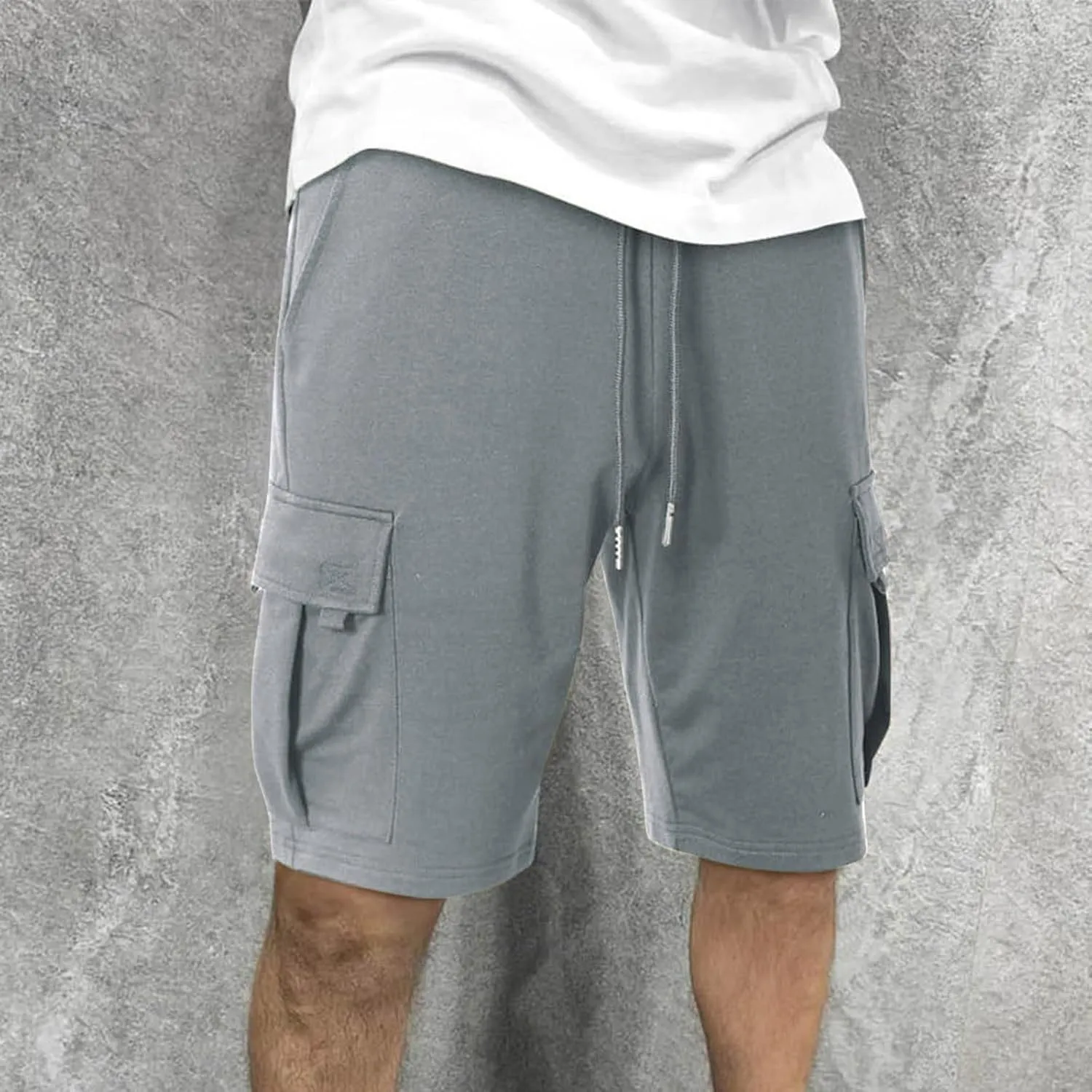 Men's Shorts Casual Relaxed Fit Elastic Waist Drawstring Workout Summer Solid Lightweight Basic Men's Shorts