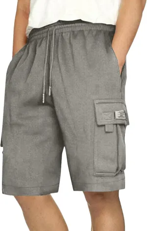 Men's Shorts Casual Relaxed Fit Elastic Waist Drawstring Workout Summer Solid Lightweight Basic Men's Shorts