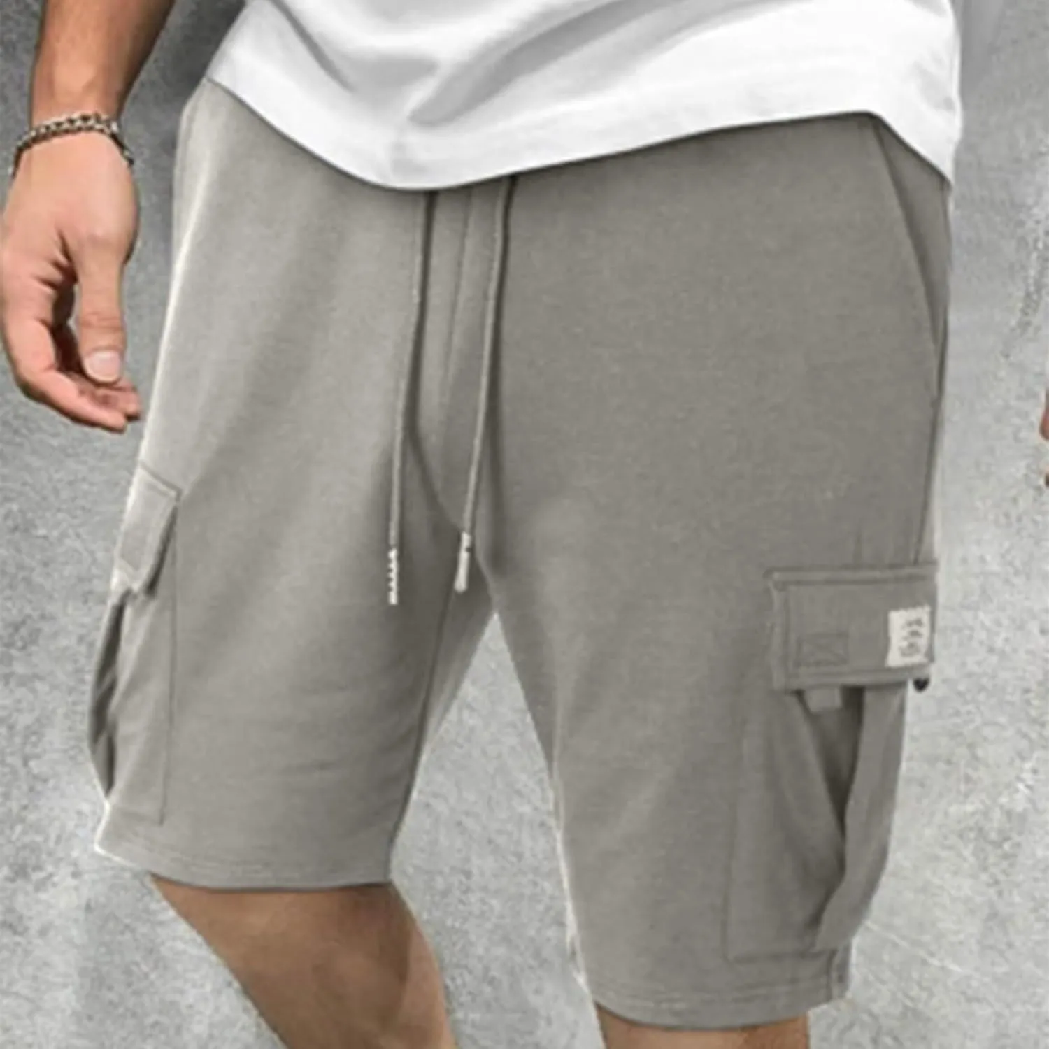 Men's Shorts Casual Relaxed Fit Elastic Waist Drawstring Workout Summer Solid Lightweight Basic Men's Shorts