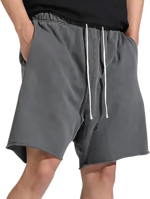 Mens Shorts Cotton Athletic Shorts Men's Casual Lounge Shorts Relaxed Fit Summer Drawstring Shorts Slacks with Pocket