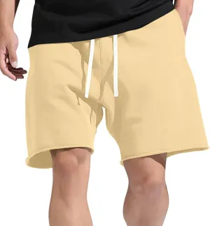 Mens Shorts Cotton Athletic Shorts Men's Casual Lounge Shorts Relaxed Fit Summer Drawstring Shorts Slacks with Pocket