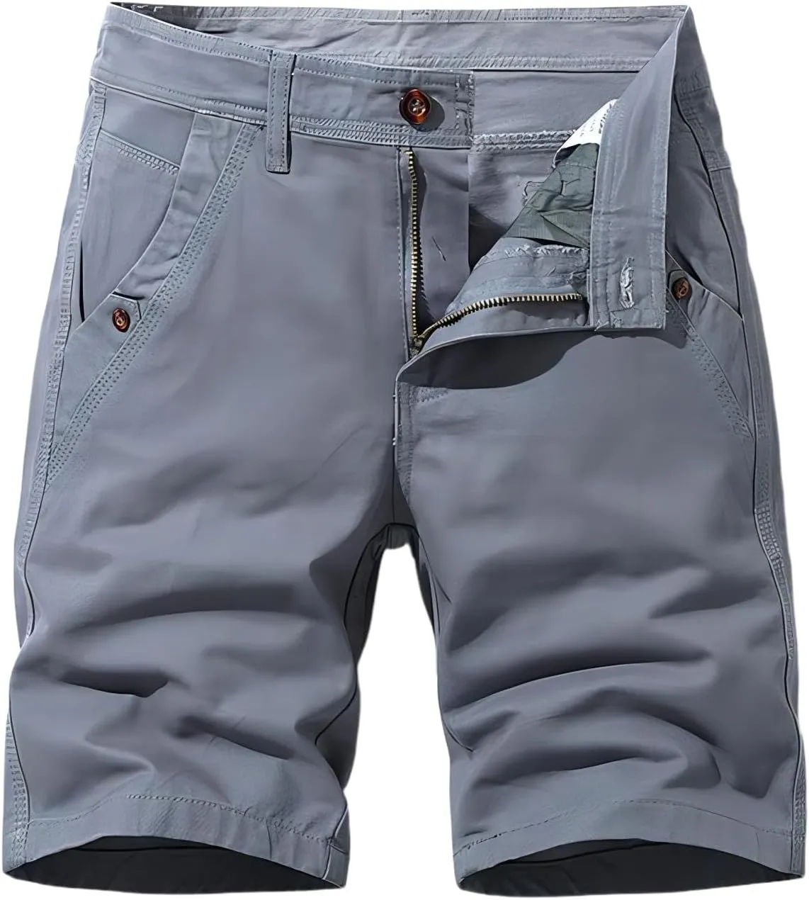 Mens Shorts Flat Front Summer Casual Stretch Loose Fit Golf Chino Short