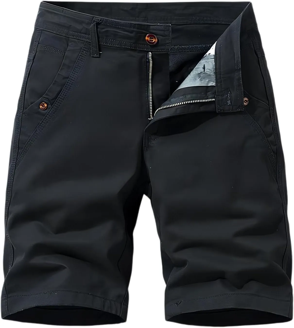 Mens Shorts Flat Front Summer Casual Stretch Loose Fit Golf Chino Short