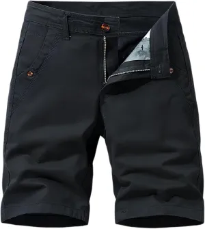 Mens Shorts Flat Front Summer Casual Stretch Loose Fit Golf Chino Short