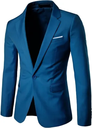 Men's Slim Fit Suit Jacket Business Casual Blazer Jackets Lightweight Sport Coats for Wedding Prom Party