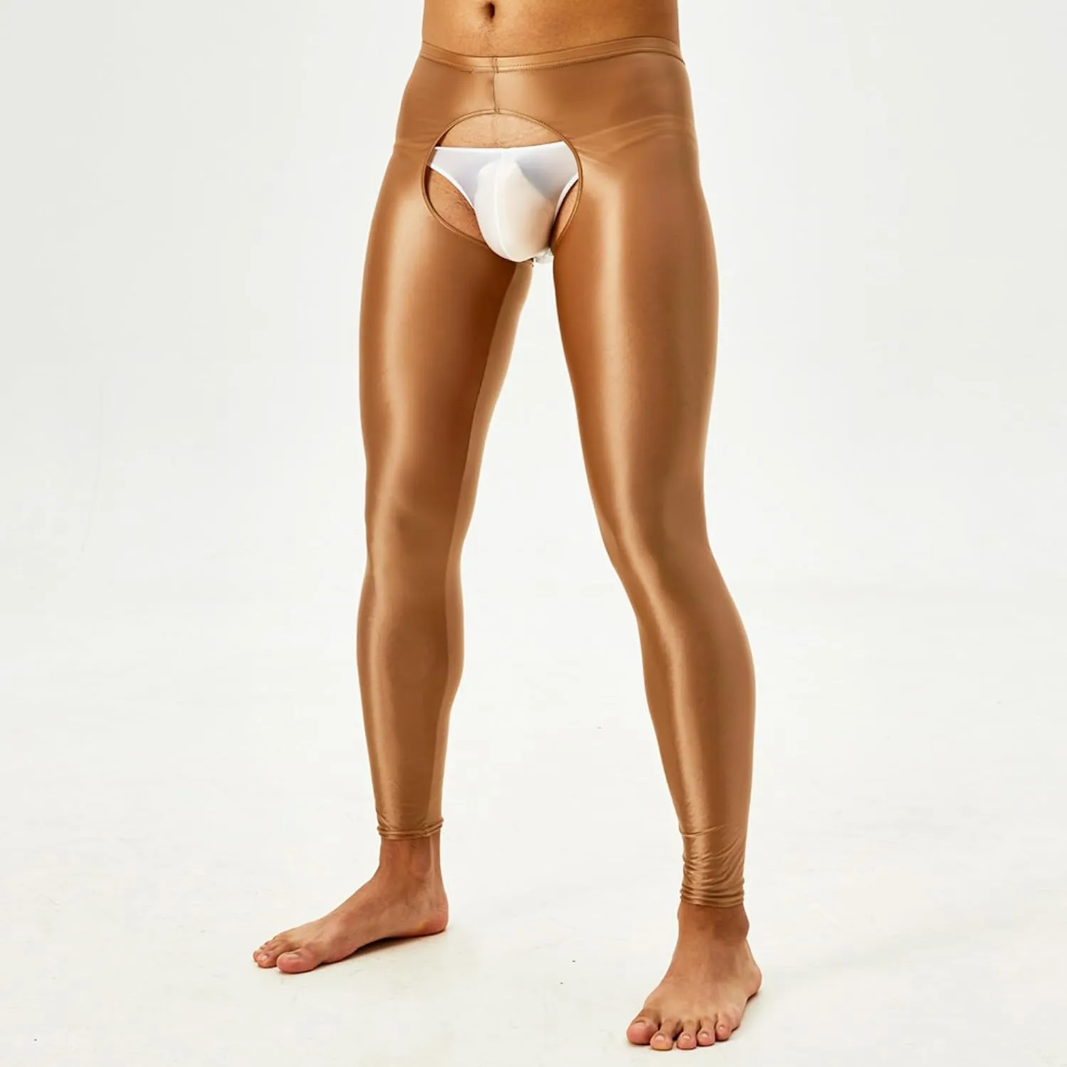 Men's Stretch Ice Silk Underwear Base Layer Legging Tights Mesh Long Johns Pants