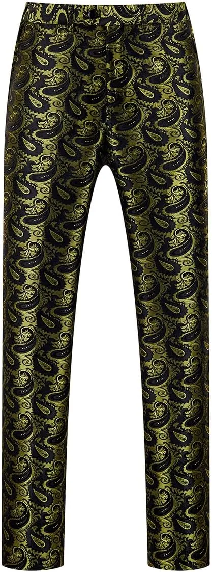Mens Suits 3 Piece Slim Fit Tuxedo for Men Paisley Suit Prom Tux Shawl Lapel One Button Blazer Vest Pants Set
