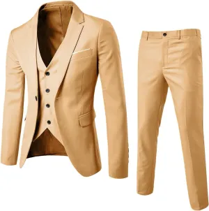 Mens Suits Slim 3 Suit Business Wedding Party Jacket Vest & Pants Coat Mens Suits 3 Piece Le Suit Mens Linen Le