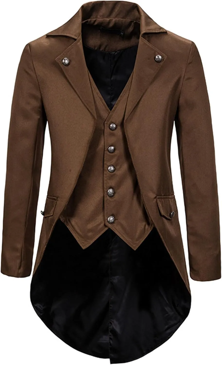 Mens Tails Slim Fit Tailcoat Dress Coat Gothic Tailcoat Tuxedo Jacket Dinner Party Wedding Blazer Suit Jacket