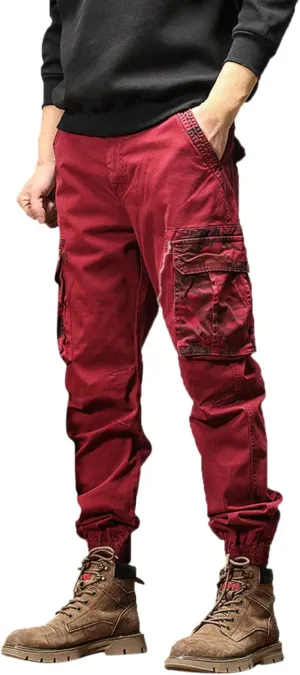 MIDOO Work Pants for Men Slim Fit Casual Fleece Joggers Loose Open Bottom Athletic Pants Straight Leg Outdoor Hiking Pants