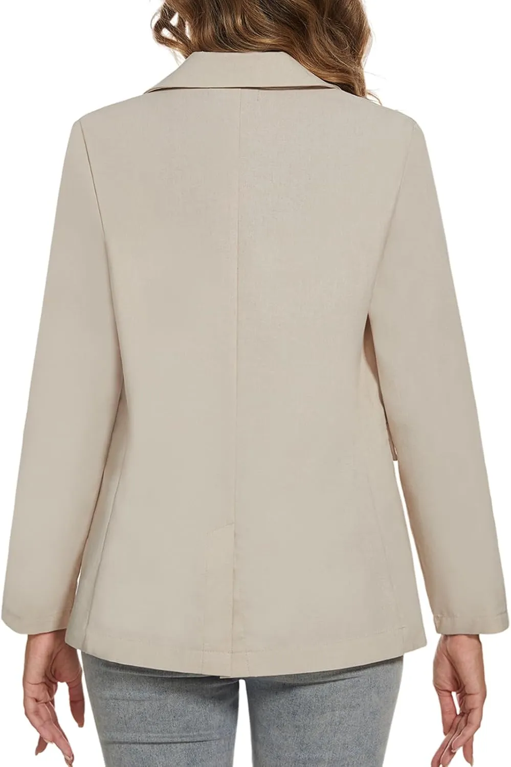 MINTLIMIT Womens Cotton Linen Blazer Long Sleeve Casual Work Office Lightweight Lapel Button Blazers Jacket with Pockets