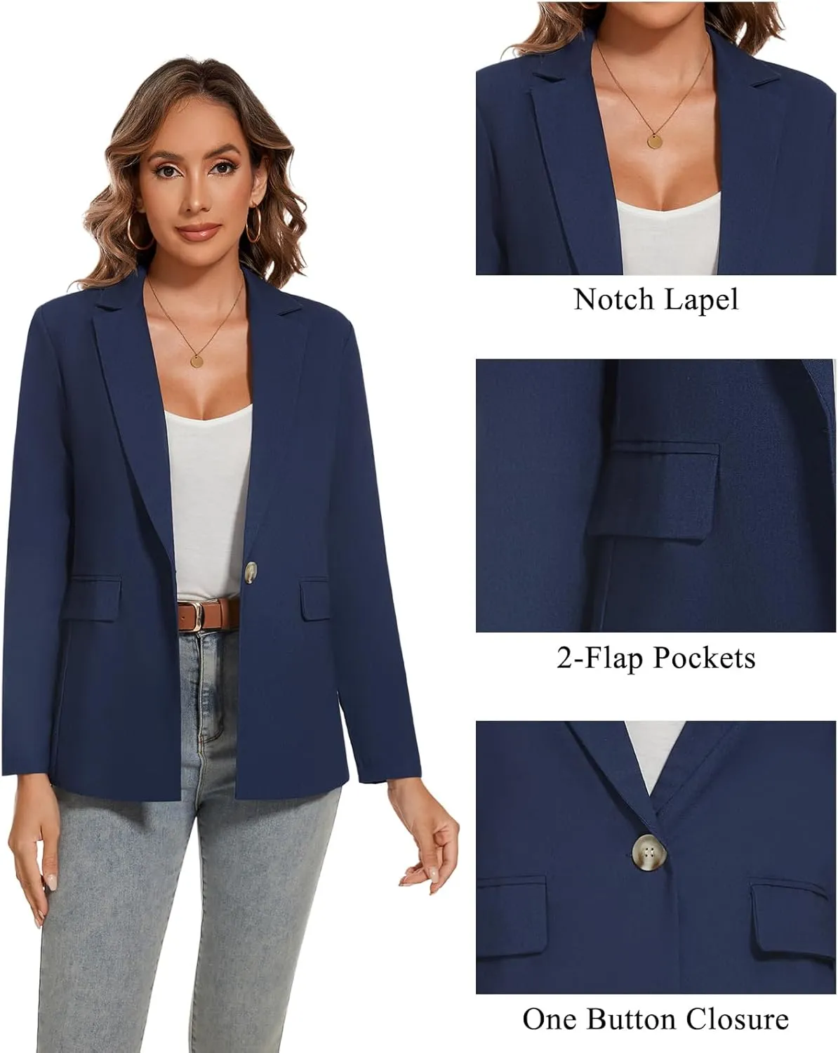 MINTLIMIT Womens Cotton Linen Blazer Long Sleeve Casual Work Office Lightweight Lapel Button Blazers Jacket with Pockets