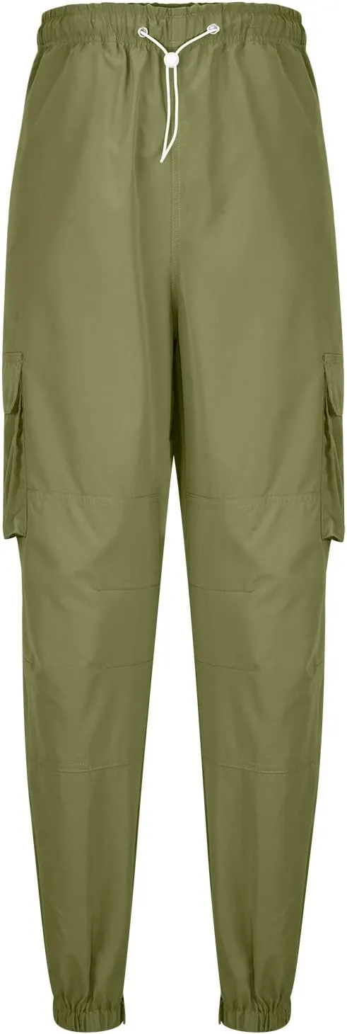 Muscularfit Cotton Pants for Men 2024 Fall Fashion Stretch Waist Multi Pockets Cargo Pants Causal Solid Athletic Sweatpants
