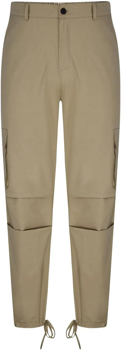 Muscularfit Men's Cargo Pants Cotton Stretch Waist Multi Pockets Straight Sweatpants Outdoor Fashion Solid Tooling Trousers
