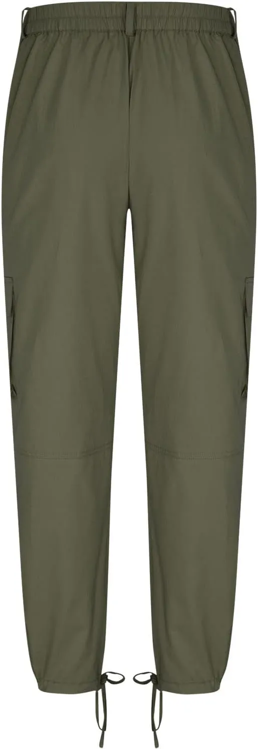 Muscularfit Men's Cargo Pants Cotton Stretch Waist Multi Pockets Straight Sweatpants Outdoor Fashion Solid Tooling Trousers
