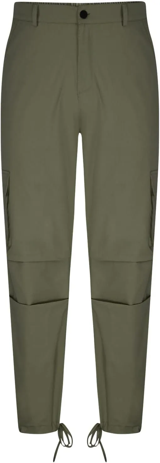 Muscularfit Men's Cargo Pants Cotton Stretch Waist Multi Pockets Straight Sweatpants Outdoor Fashion Solid Tooling Trousers