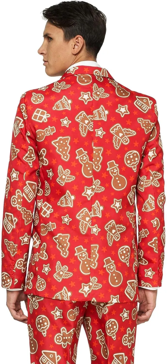 Offstream Men's Party Costumes - Christmas Theme Party Suits - Slim Fit - Includes Matching Blazer Jacket, Pants & Tie