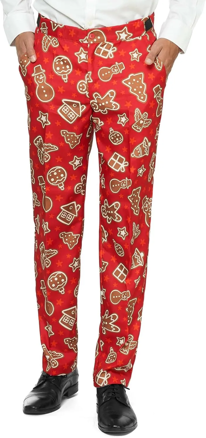 Offstream Men's Party Costumes - Christmas Theme Party Suits - Slim Fit - Includes Matching Blazer Jacket, Pants & Tie