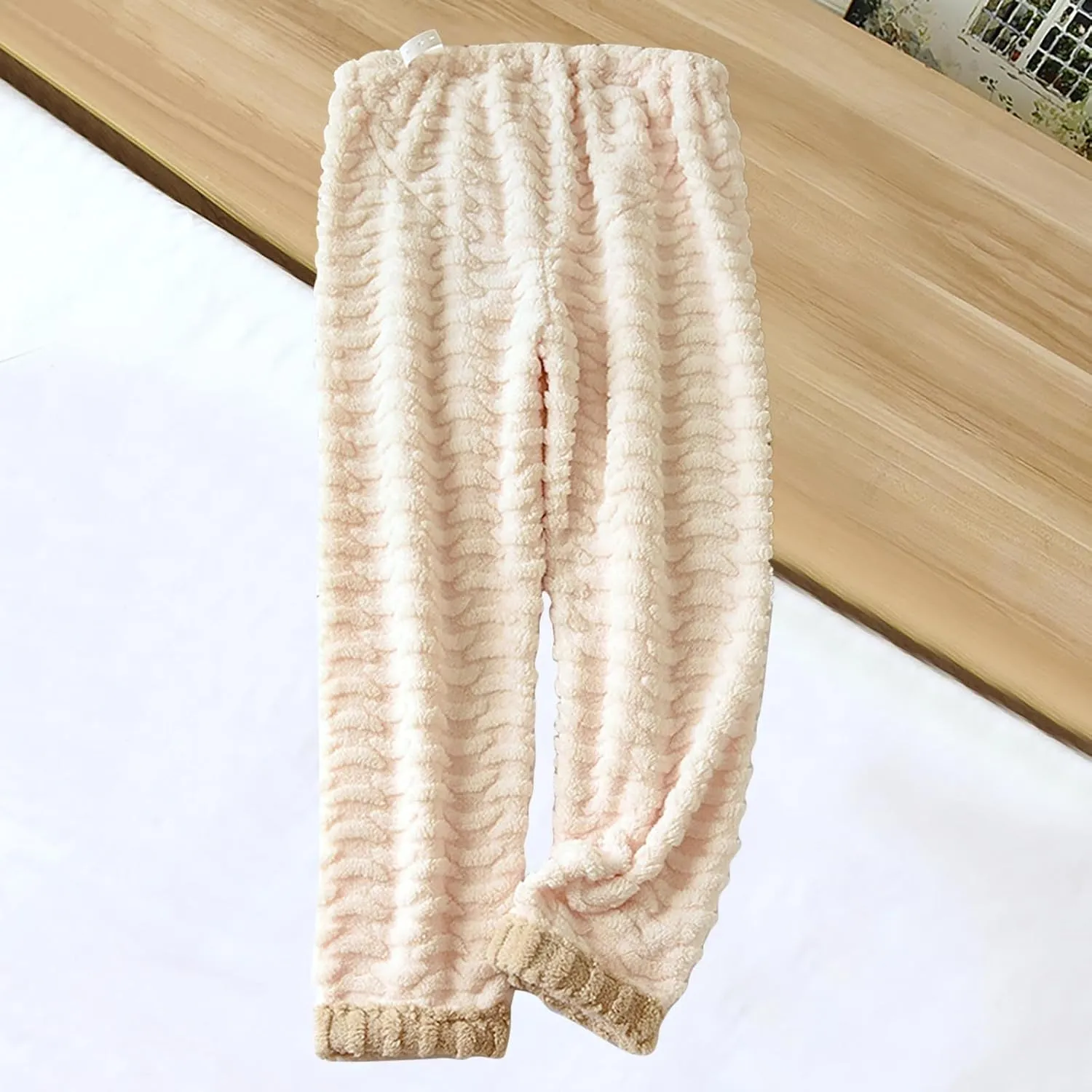 Oplxuo Women Maternity Pajama Pant Adjustable Waist Fuzzy Fleece Lounge Pants Plush Fluffy Sleepwear Pregnancy Casual PJs
