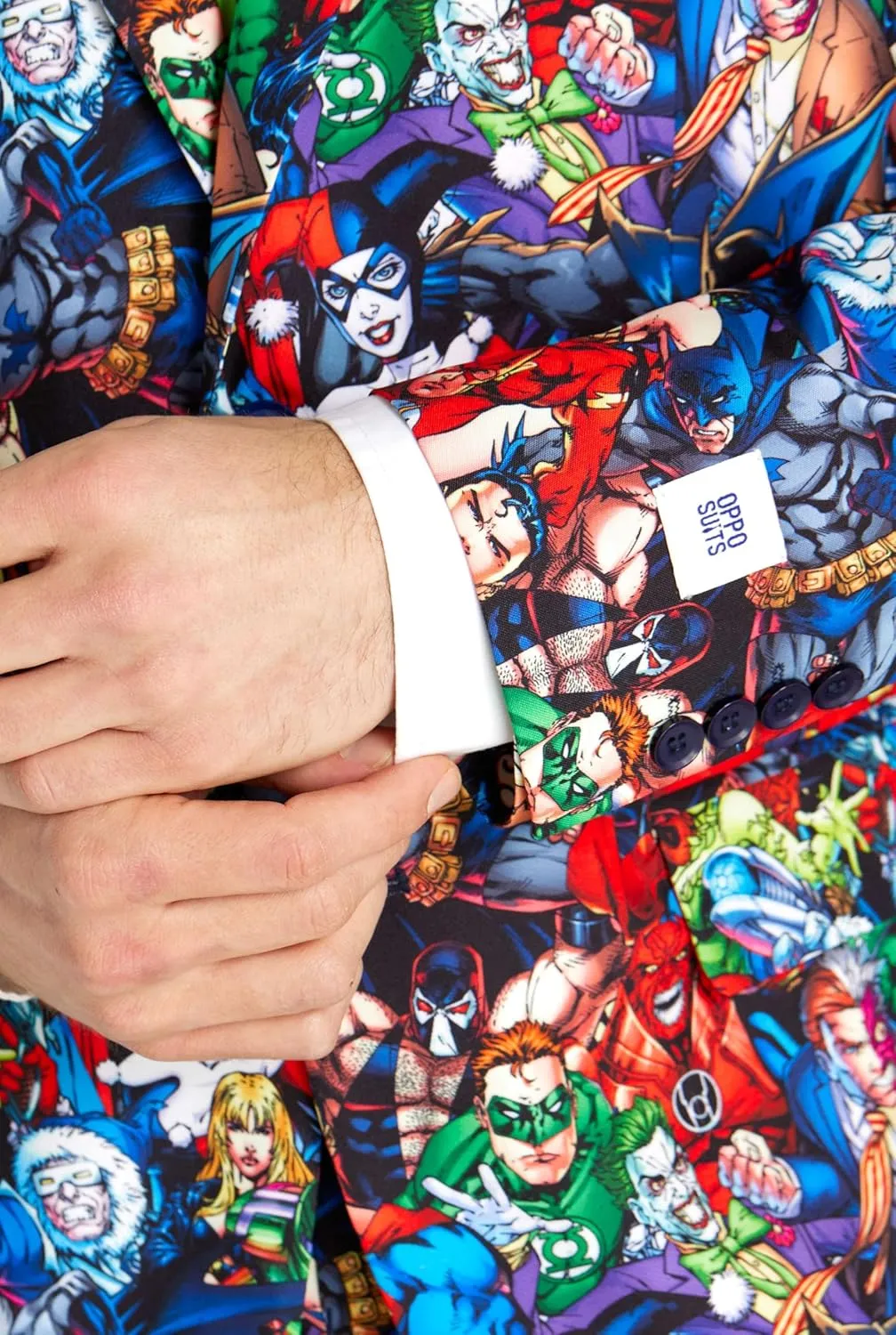 Opposuits Men's DC Comics Heroes Suit - Batman, Wonder Woman, Superman Party Outfit - Including Blazer, Pants and Tie