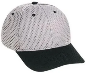 OTTO Polyester Pro Mesh Gray Undervisor 6 Panel Low Profile Baseball Cap