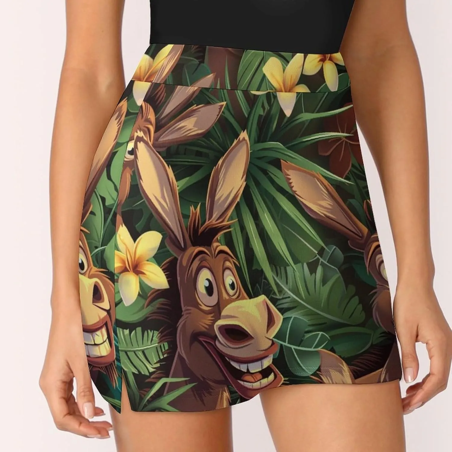 Owl Pattern Mini Pleated Skirts for Women Sexy Mini Skirt Short Cargo Skirt Skater A-line Pleated Skirt