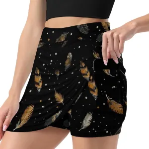 Owl Pattern Mini Pleated Skirts for Women Sexy Mini Skirt Short Cargo Skirt Skater A-line Pleated Skirt