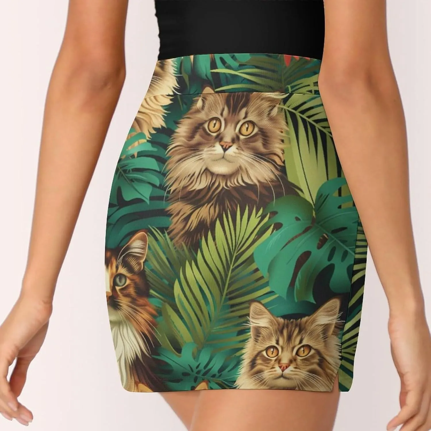 Owl Pattern Mini Pleated Skirts for Women Sexy Mini Skirt Short Cargo Skirt Skater A-line Pleated Skirt