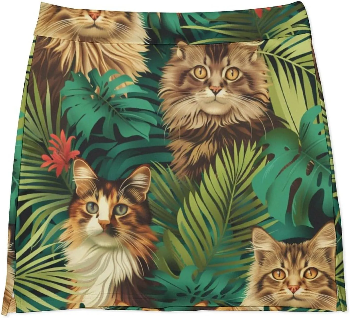 Owl Pattern Mini Pleated Skirts for Women Sexy Mini Skirt Short Cargo Skirt Skater A-line Pleated Skirt