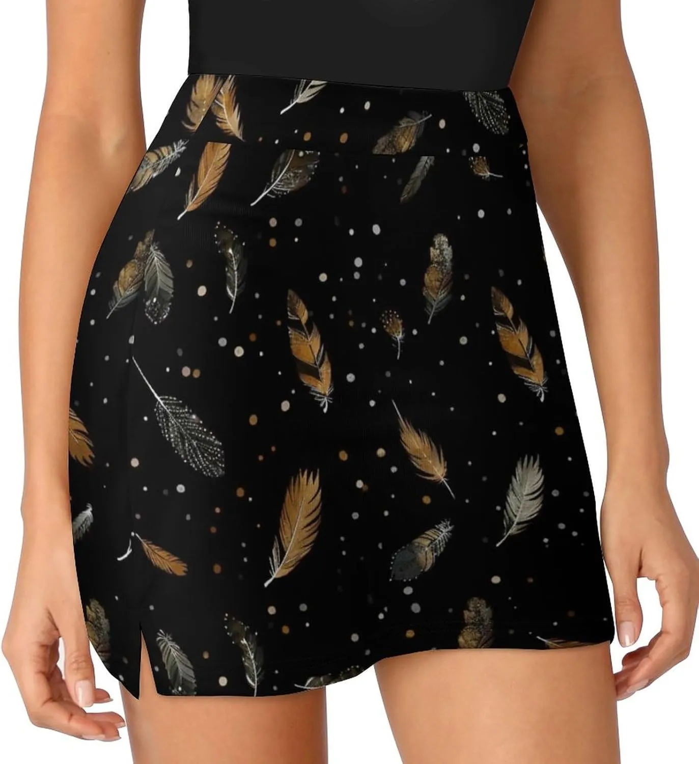 Owl Pattern Mini Pleated Skirts for Women Sexy Mini Skirt Short Cargo Skirt Skater A-line Pleated Skirt