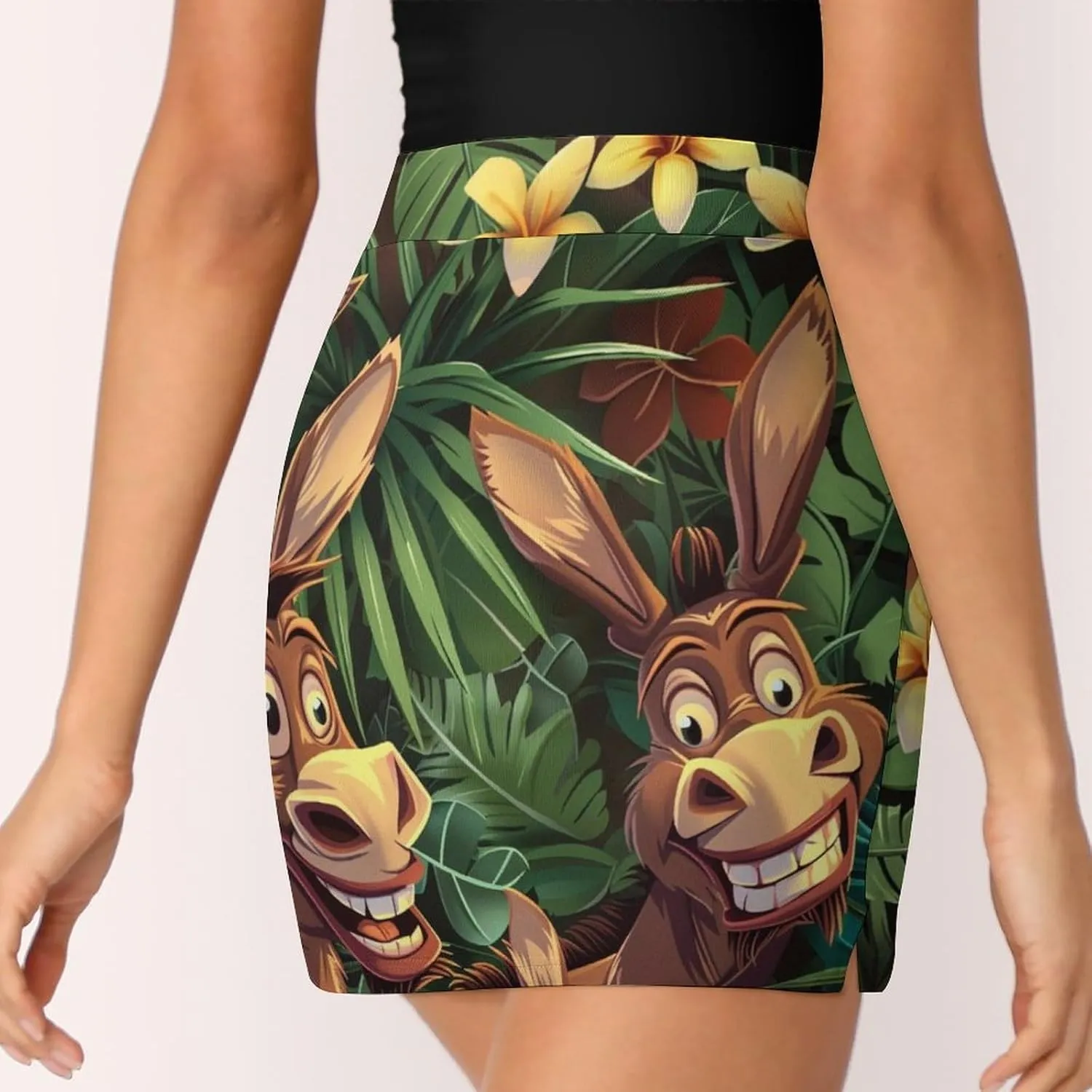 Owl Pattern Mini Pleated Skirts for Women Sexy Mini Skirt Short Cargo Skirt Skater A-line Pleated Skirt